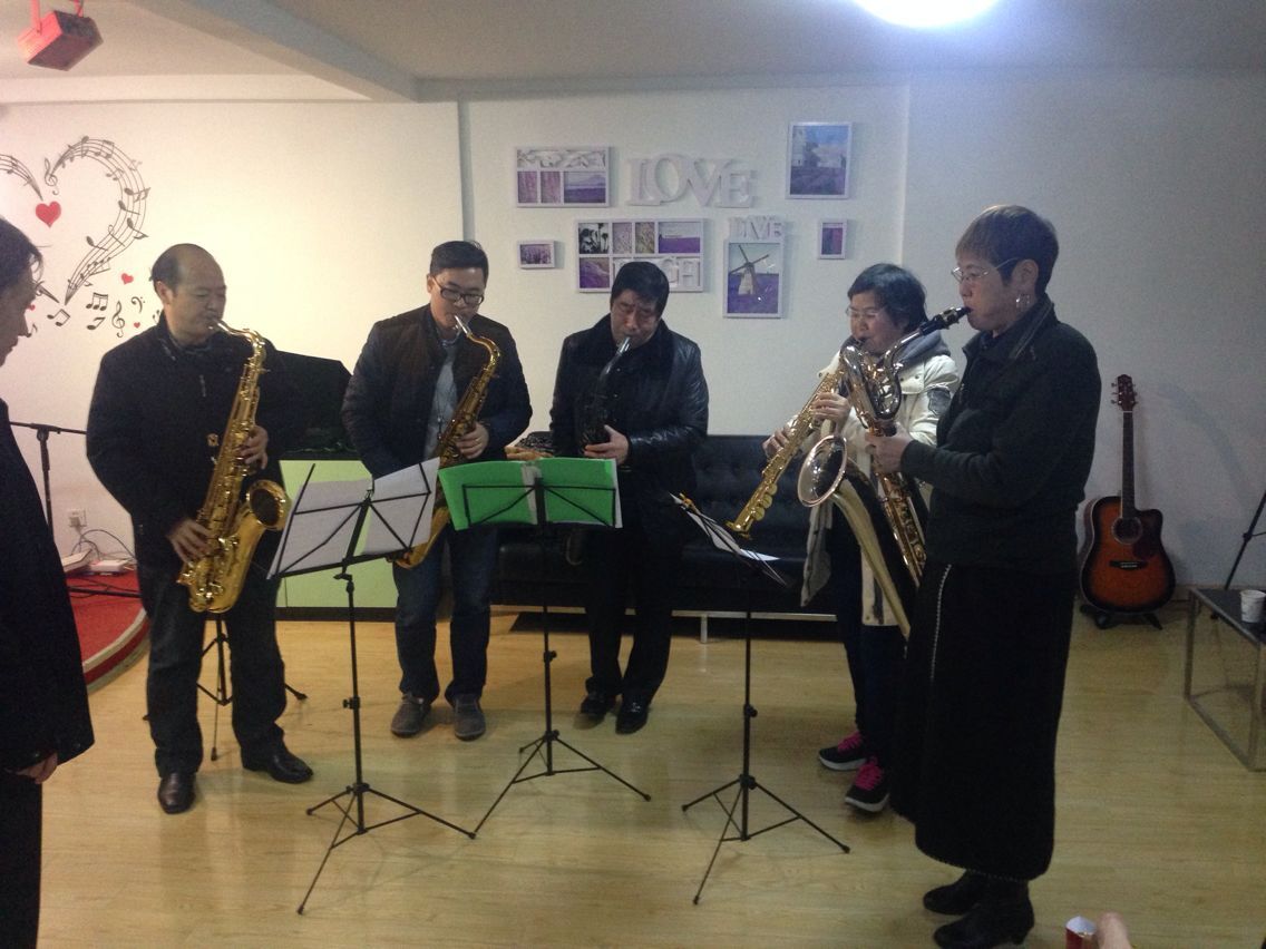 南京萨克斯俱乐部2015年会前俱乐部五重奏排练